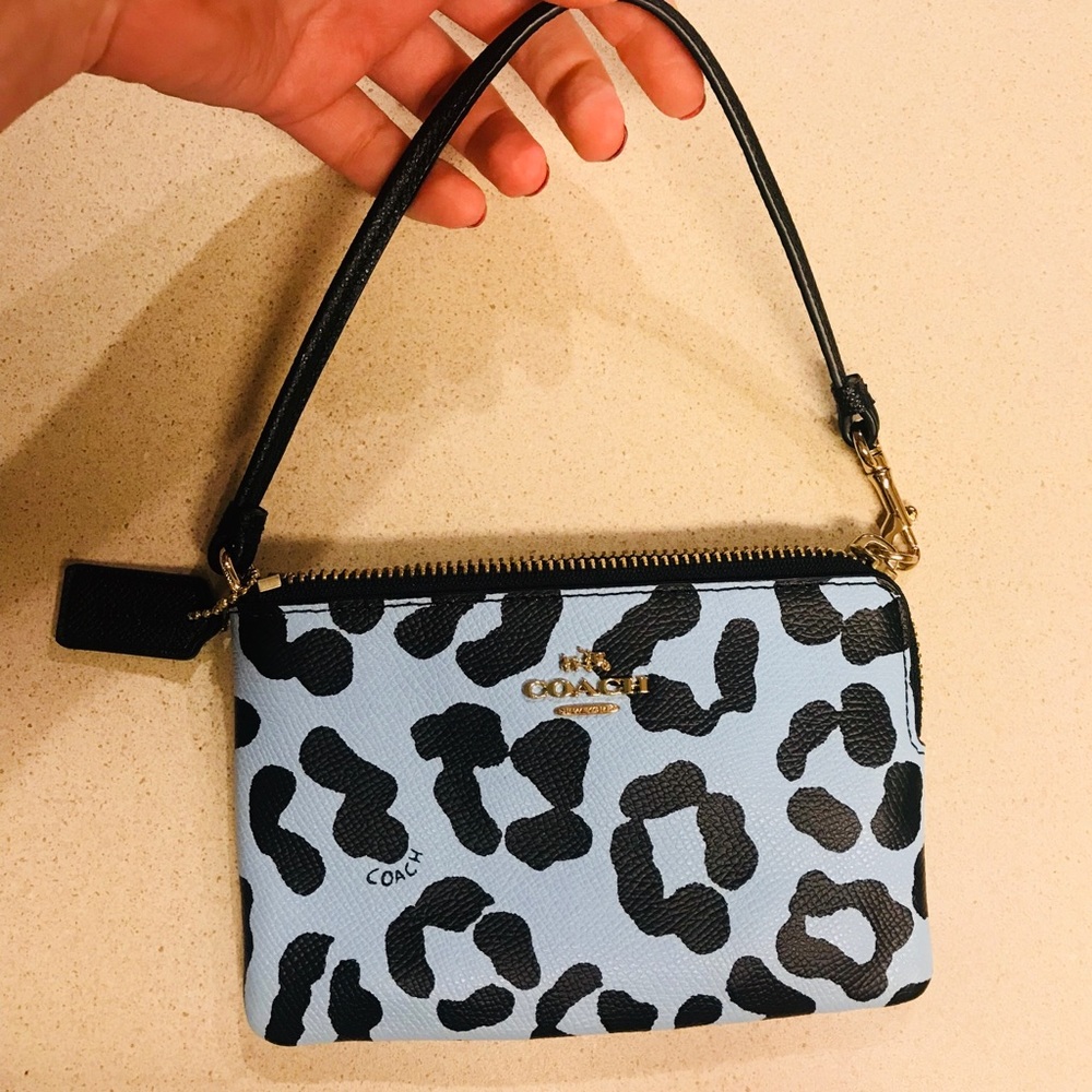 Coach Blue and Black Wristlet